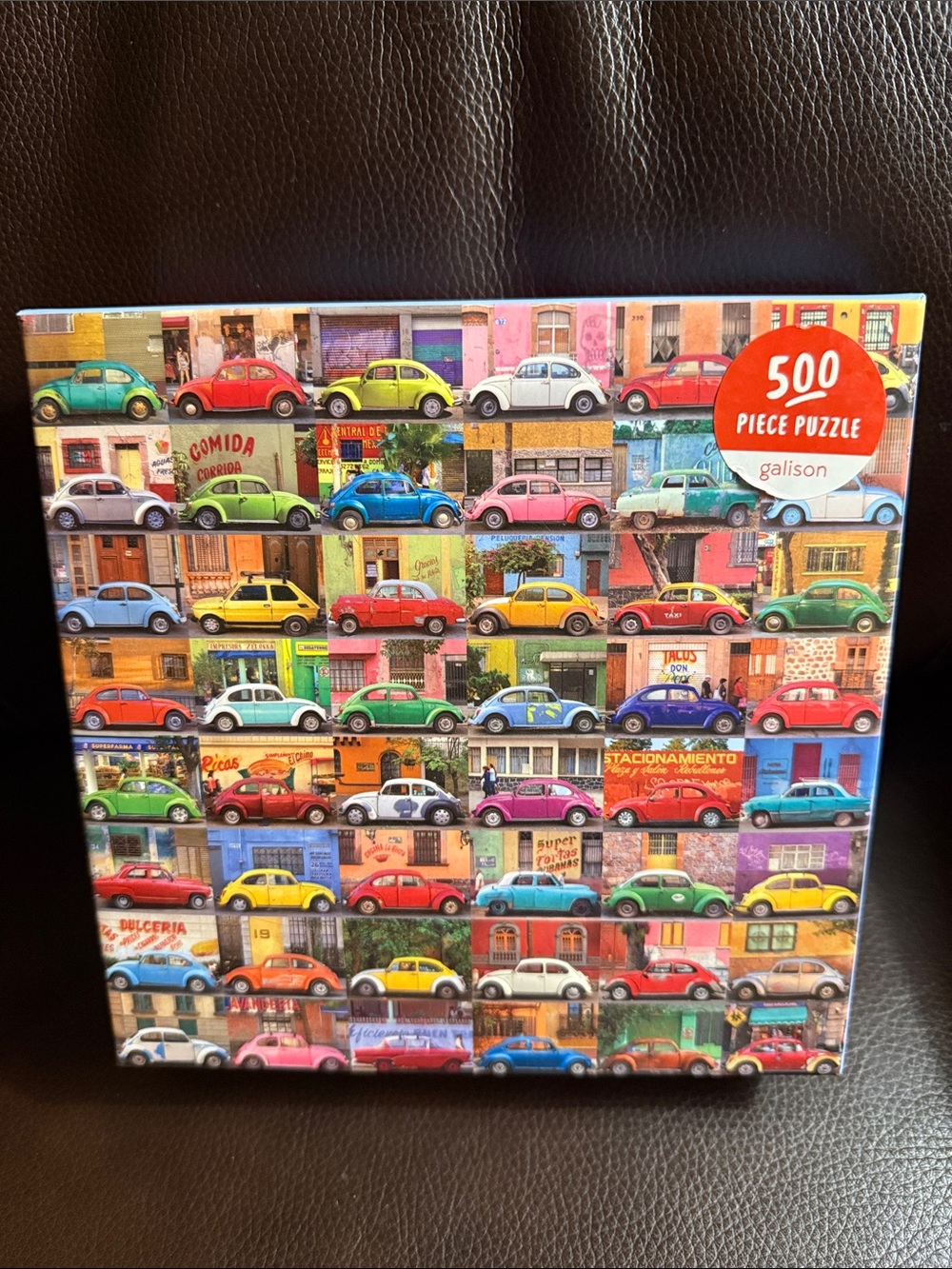 Galison “muchos autos”  Car Puzzle. 500 piece.  Complete.  Excellent condition